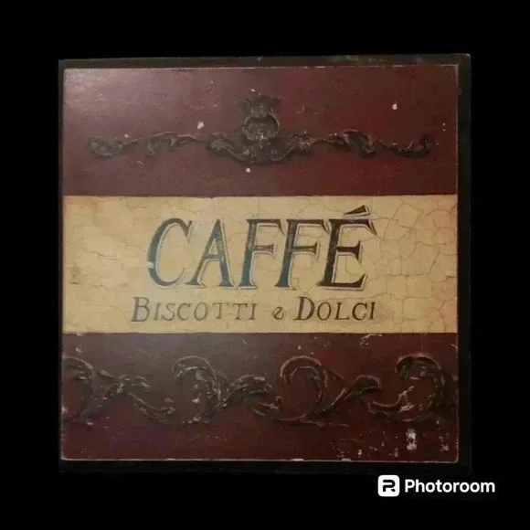 Beautiful Arnie Fisk Caffe Biscotti & Dolci Wooden Plaque Print - Picture 2 of 8